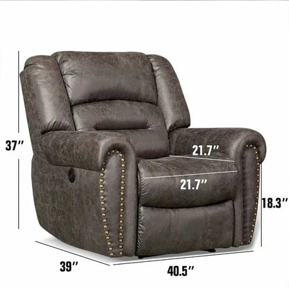 Fauteuil inclinable électrique en cuir respirant avec port USB pour salon et salle de cinéma