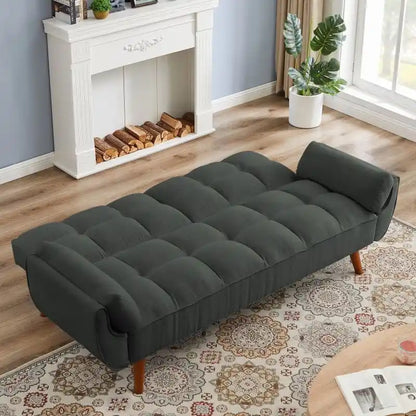 Canapé-Lit Futon 75.39 POUCES, Canapé-Lit Convertible Rembourré avec Dossier Inclinable Tufté et Divisé