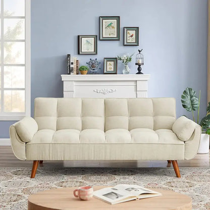 Canapé-Lit Futon 75.39 POUCES, Canapé-Lit Convertible Rembourré avec Dossier Inclinable Tufté et Divisé