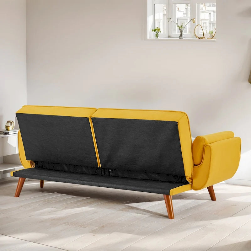 Canapé-Lit Futon 75.39 POUCES, Canapé-Lit Convertible Rembourré avec Dossier Inclinable Tufté et Divisé