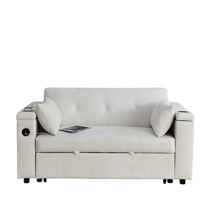 Canapé convertible 54 pouces avec lit gigogne, double assise, fonction relax