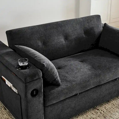 Canapé convertible 54 pouces avec lit gigogne, double assise, fonction relax