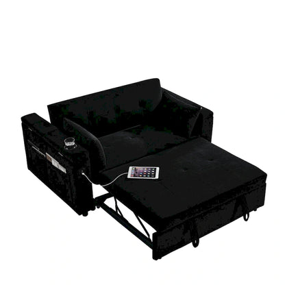 Canapé convertible 54 pouces avec lit gigogne, double assise, fonction relax