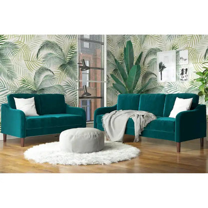 Canapé 3 places en velours avec accoudoirs incurvés – Capacité 272 kg, 188 cm (L) x 80 cm (l) x 86 cm (H)