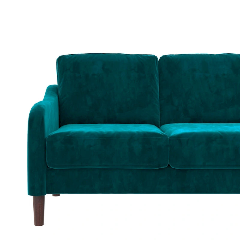 Canapé 3 places en velours avec accoudoirs incurvés – Capacité 272 kg, 188 cm (L) x 80 cm (l) x 86 cm (H)