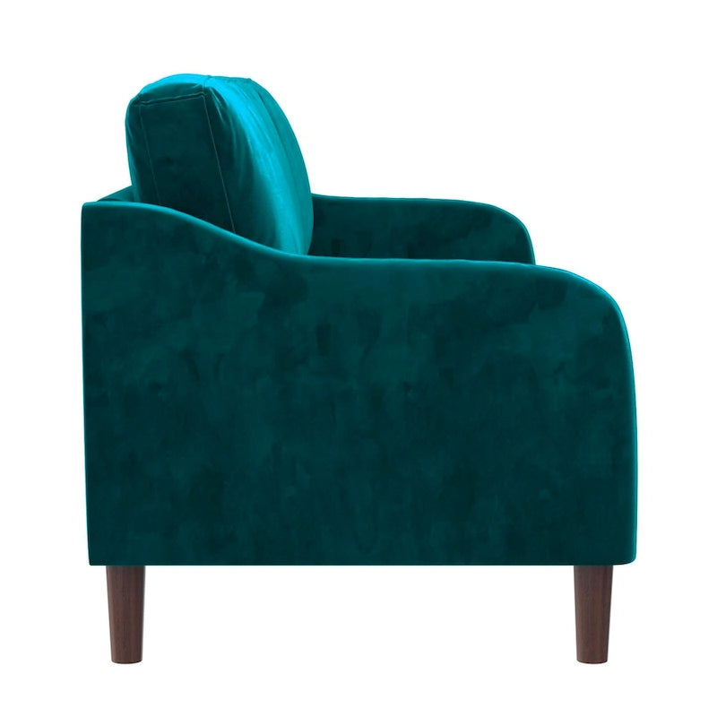 Canapé 3 places en velours avec accoudoirs incurvés – Capacité 272 kg, 188 cm (L) x 80 cm (l) x 86 cm (H)