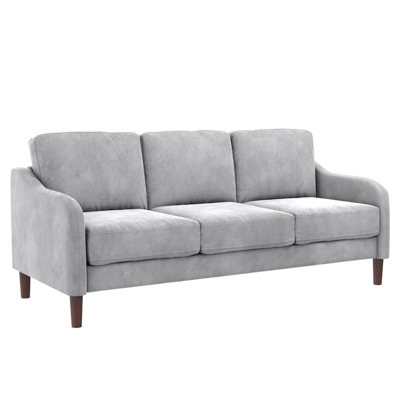 Canapé 3 places en velours avec accoudoirs incurvés – Capacité 272 kg, 188 cm (L) x 80 cm (l) x 86 cm (H)