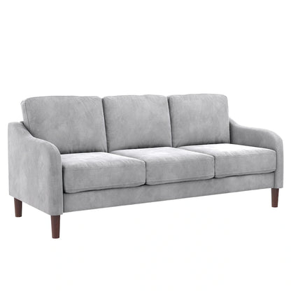 Canapé 3 places en velours avec accoudoirs incurvés – Capacité 272 kg, 188 cm (L) x 80 cm (l) x 86 cm (H)