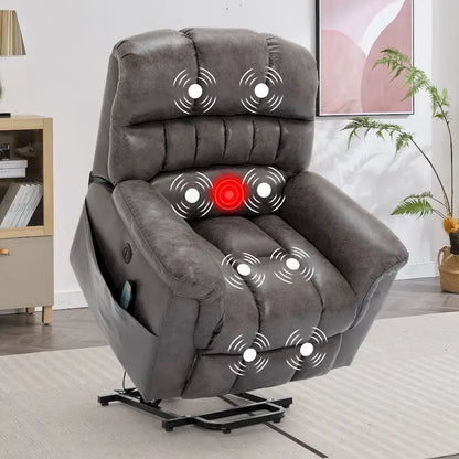 Fauteuil inclinable électrique grand format 42 pouces avec fonctions de massage et de chauffage