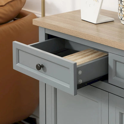 Buffet avec 2 tiroirs, placard à double porte et étagères réglables