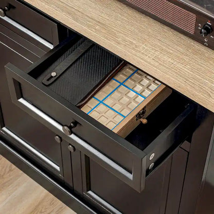 Buffet avec 2 tiroirs, placard à double porte et étagères réglables