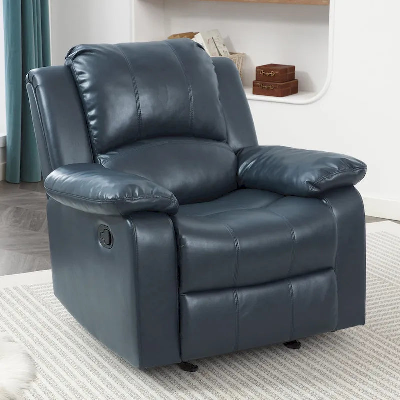 Fauteuil inclinable, planeur et basculeur en similicuir – Plusieurs couleurs, capacité de 150 kg