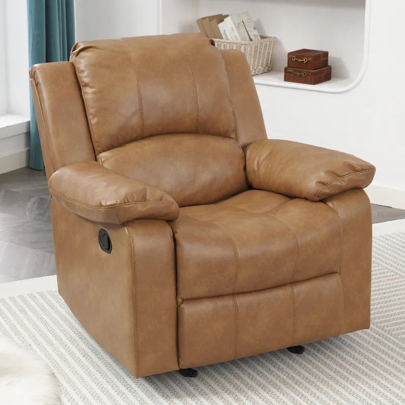 Fauteuil inclinable, planeur et basculeur en similicuir – Plusieurs couleurs, capacité de 150 kg