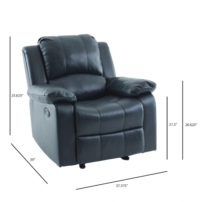 Fauteuil inclinable, planeur et basculeur en similicuir – Plusieurs couleurs, capacité de 150 kg