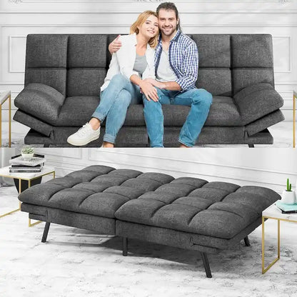 Canapé-lit futon, canapé convertible moderne avec accoudoirs réglables pour studio, bureau, appartement, petit salon