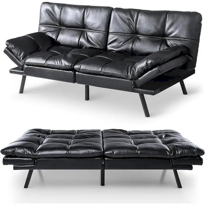 Canapé-lit futon, canapé convertible moderne avec accoudoirs réglables pour studio, bureau, appartement, petit salon
