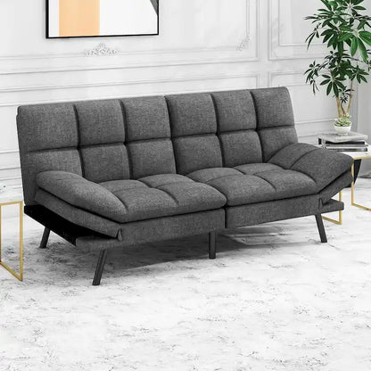 Canapé-lit futon, canapé convertible moderne avec accoudoirs réglables pour studio, bureau, appartement, petit salon