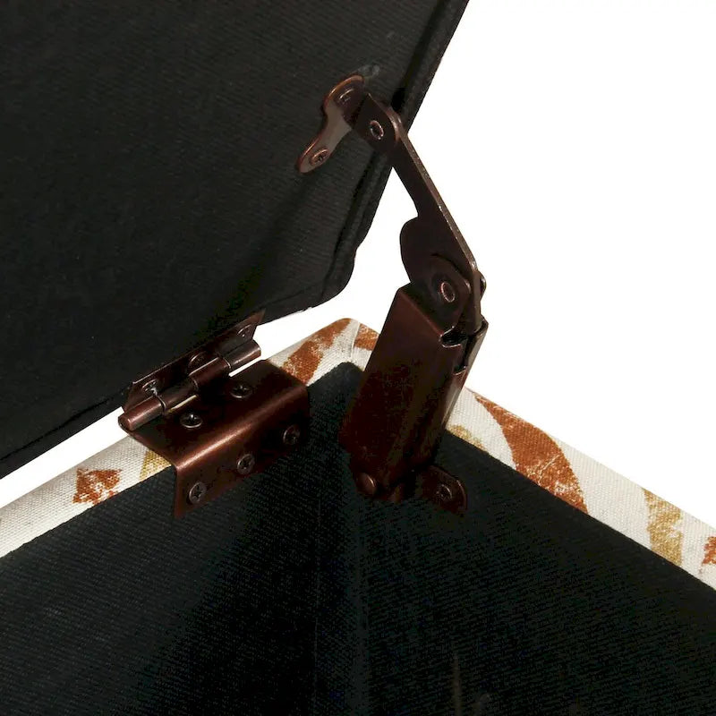 Banc de rangement capitonné avec clous décoratifs en bronze, couvercle à charnière et pieds en bois – Plusieurs coloris
