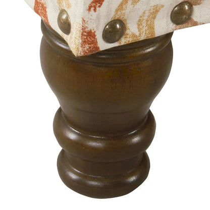 Banc de rangement capitonné avec clous décoratifs en bronze, couvercle à charnière et pieds en bois – Plusieurs coloris