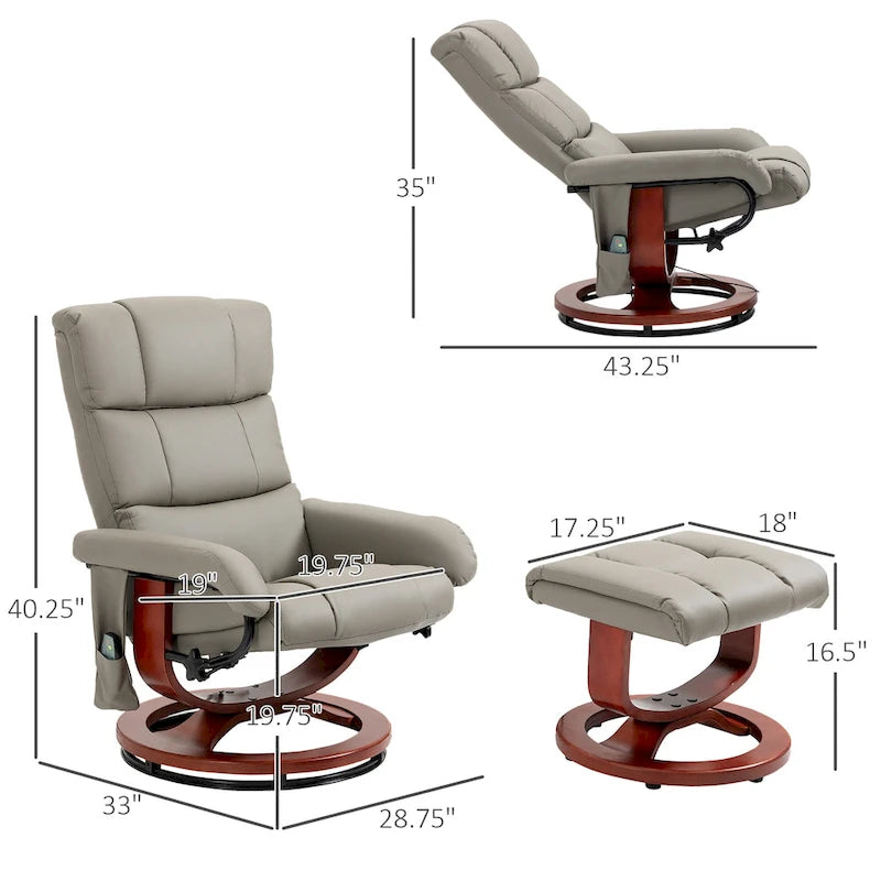 Fauteuil inclinable avec ottoman, fauteuil inclinable électrique en similicuir