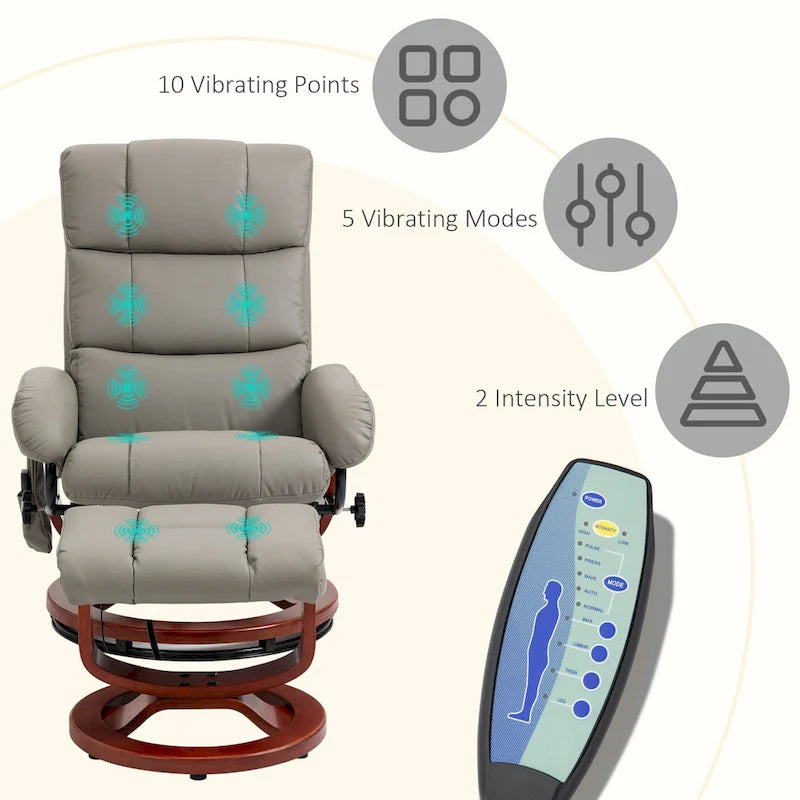 Fauteuil inclinable avec ottoman, fauteuil inclinable électrique en similicuir