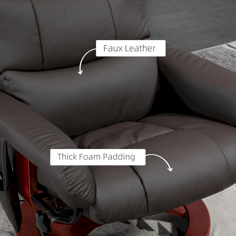 Fauteuil inclinable avec ottoman, fauteuil inclinable électrique en similicuir
