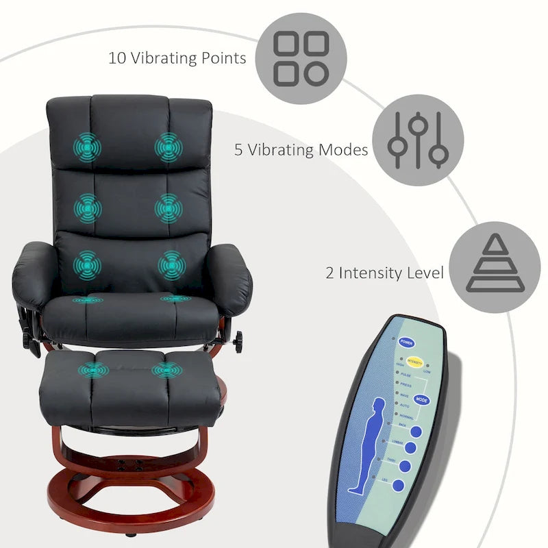 Fauteuil inclinable avec ottoman, fauteuil inclinable électrique en similicuir