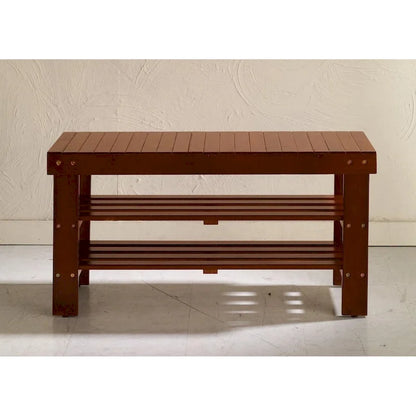 Banc à chaussures de ferme en bois massif – Cerisier ou blanc, 89 cm (L) x 33 cm (l) x 46 cm (H)