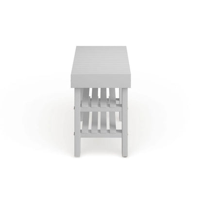 Banc à chaussures de ferme en bois massif – Cerisier ou blanc, 89 cm (L) x 33 cm (l) x 46 cm (H)