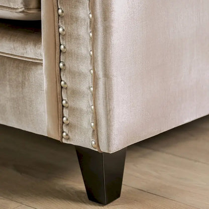 Canapé en chenille rembourré de style transitoire avec garniture cloutée – Capacité de 227 kg, fabriqué aux États-Unis