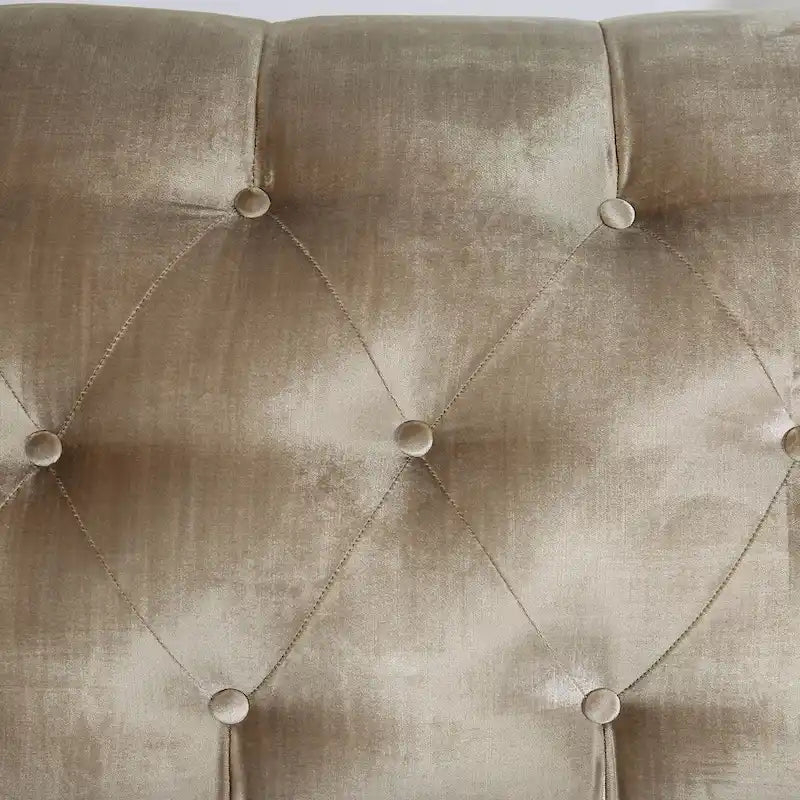 Canapé en chenille rembourré de style transitoire avec garniture cloutée – Capacité de 227 kg, fabriqué aux États-Unis