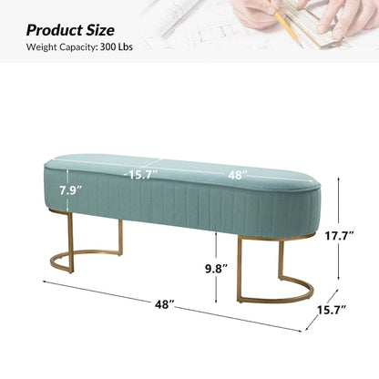 Banc de 48 de large avec base en métal