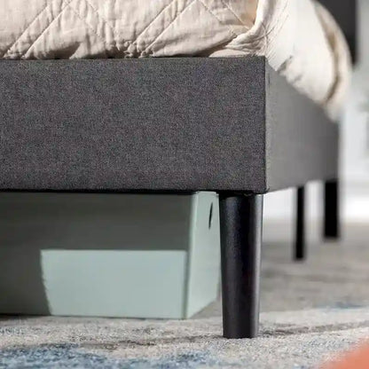 Cadre de lit plateforme rembourré gris avec tête de lit en mousse – 317 kg