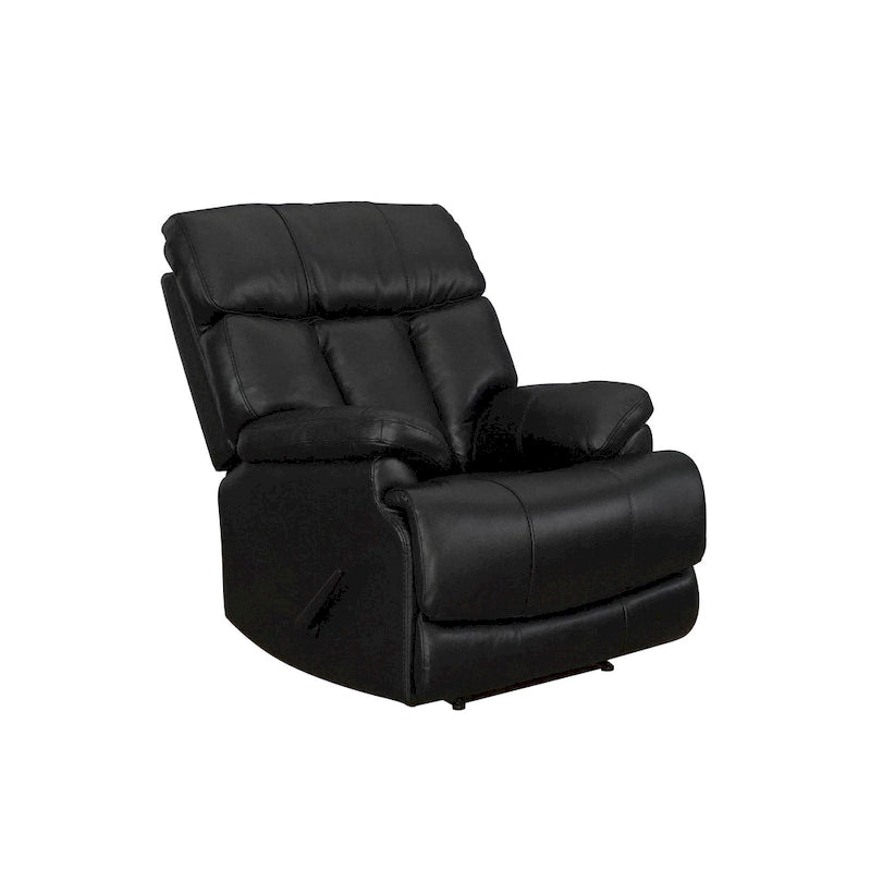 Fauteuil inclinable manuel en cuir pleine fleur véritable, marron, avec repose-pieds extensible