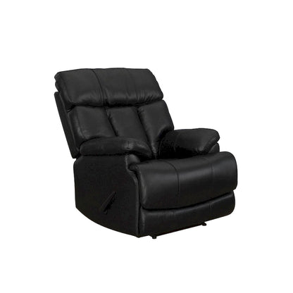 Fauteuil inclinable manuel en cuir pleine fleur véritable, marron, avec repose-pieds extensible
