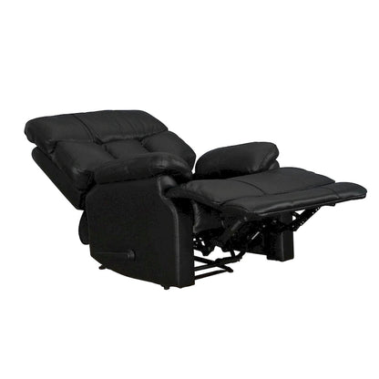 Fauteuil inclinable manuel en cuir pleine fleur véritable, marron, avec repose-pieds extensible