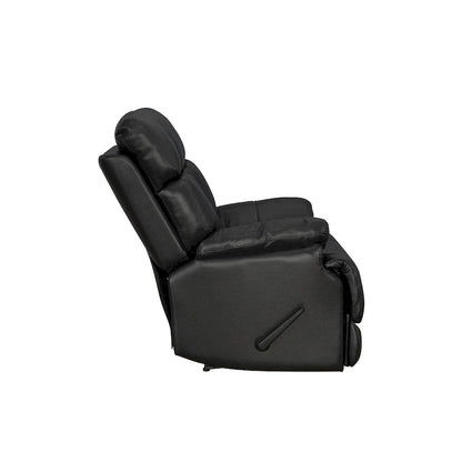 Fauteuil inclinable manuel en cuir pleine fleur véritable, marron, avec repose-pieds extensible