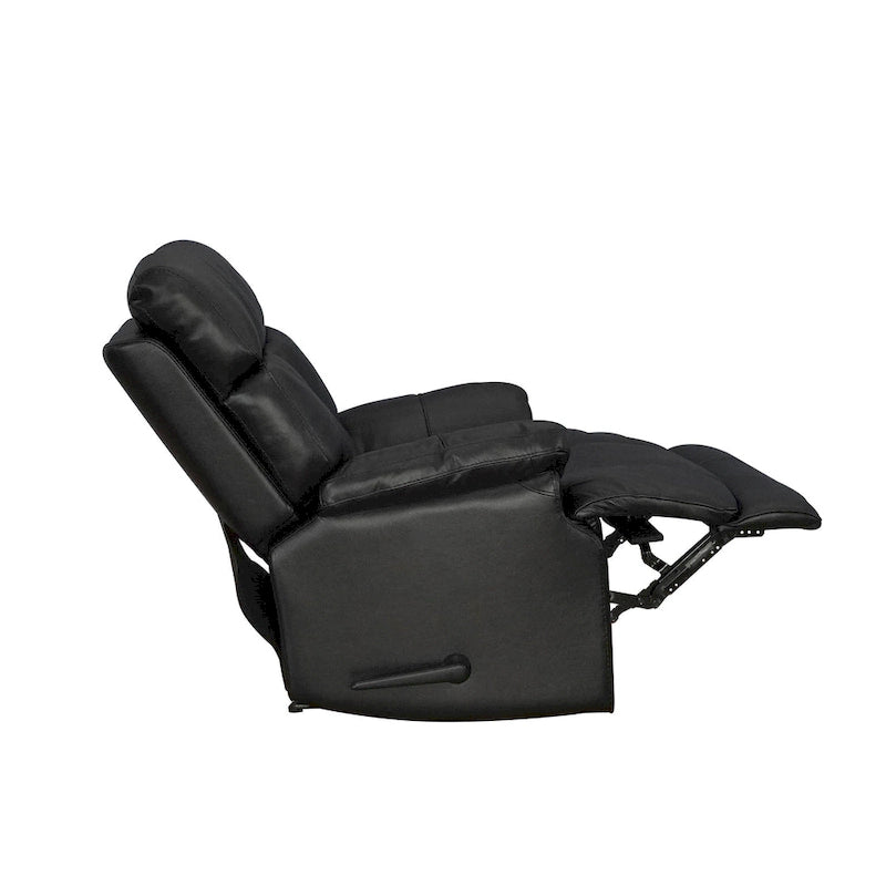Fauteuil inclinable manuel en cuir pleine fleur véritable, marron, avec repose-pieds extensible