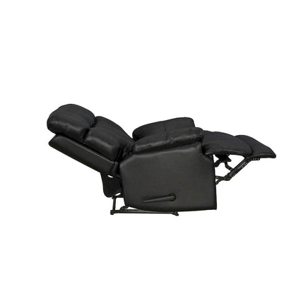 Fauteuil inclinable manuel en cuir pleine fleur véritable, marron, avec repose-pieds extensible