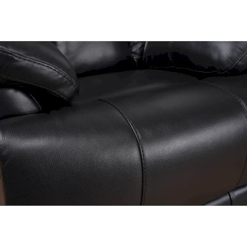Fauteuil inclinable manuel en cuir pleine fleur véritable, marron, avec repose-pieds extensible