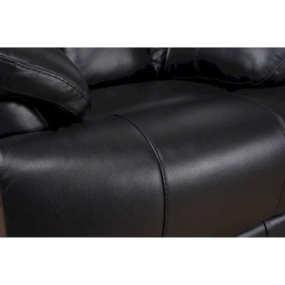Fauteuil inclinable manuel en cuir pleine fleur véritable, marron, avec repose-pieds extensible