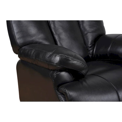 Fauteuil inclinable manuel en cuir pleine fleur véritable, marron, avec repose-pieds extensible