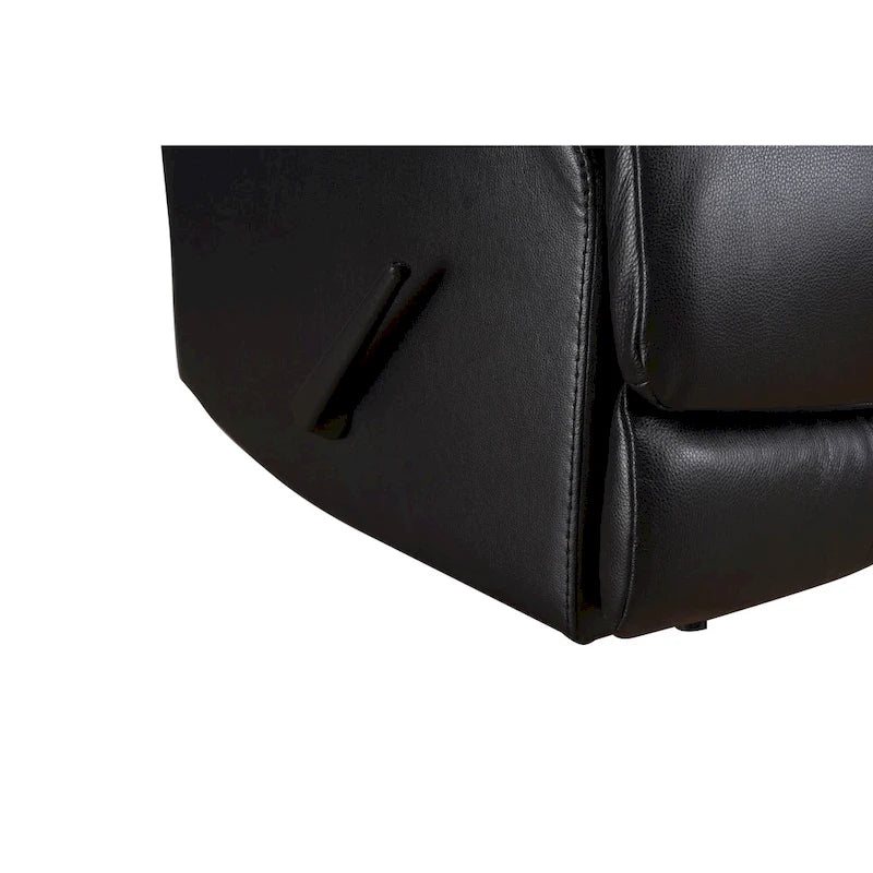 Fauteuil inclinable manuel en cuir pleine fleur véritable, marron, avec repose-pieds extensible