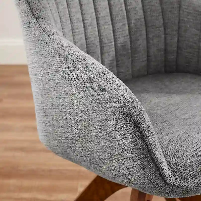 Fauteuil d'appoint pivotant Mid-Century Modern avec pieds en bois de hêtre – Pivotement à 360°, 150 kg