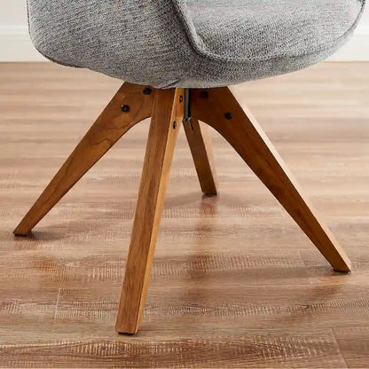 Fauteuil d'appoint pivotant Mid-Century Modern avec pieds en bois de hêtre – Pivotement à 360°, 150 kg