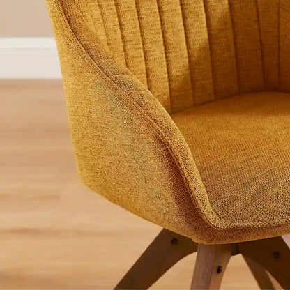 Fauteuil d'appoint pivotant Mid-Century Modern avec pieds en bois de hêtre – Pivotement à 360°, 150 kg