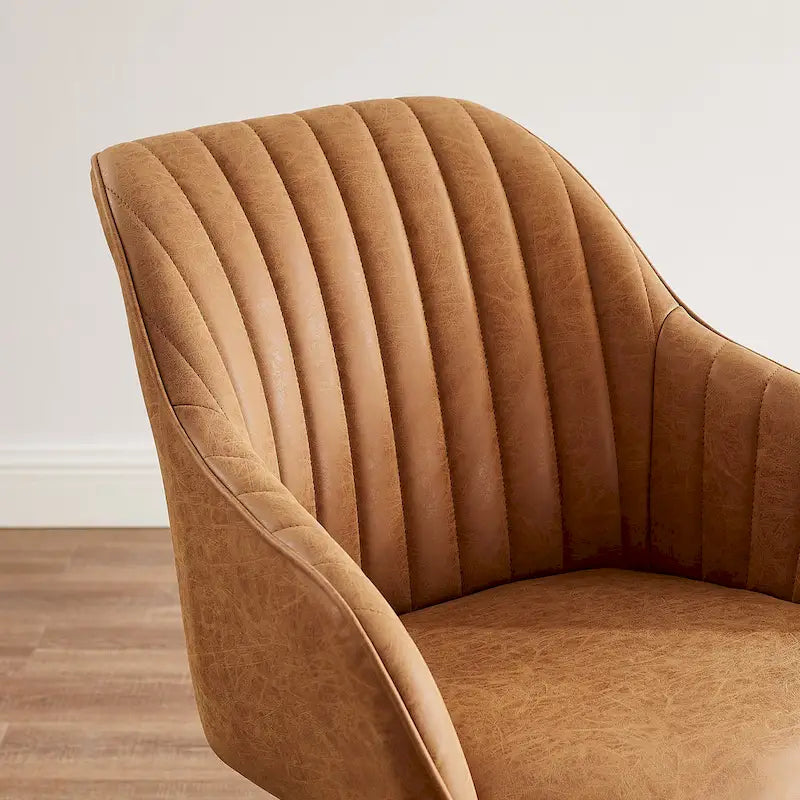 Fauteuil d'appoint pivotant Mid-Century Modern avec pieds en bois de hêtre – Pivotement à 360°, 150 kg