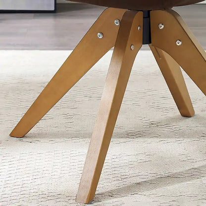 Fauteuil d'appoint pivotant Mid-Century Modern avec pieds en bois de hêtre – Pivotement à 360°, 150 kg