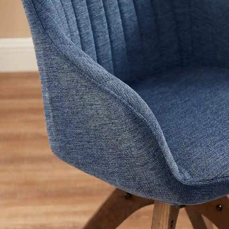 Fauteuil d'appoint pivotant Mid-Century Modern avec pieds en bois de hêtre – Pivotement à 360°, 150 kg