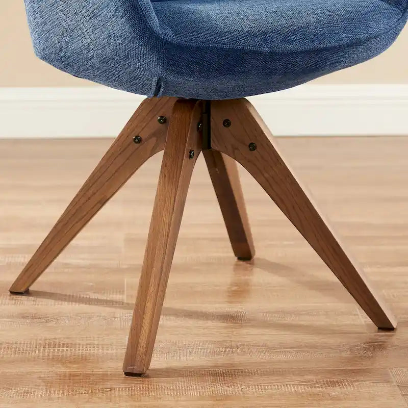 Fauteuil d'appoint pivotant Mid-Century Modern avec pieds en bois de hêtre – Pivotement à 360°, 150 kg